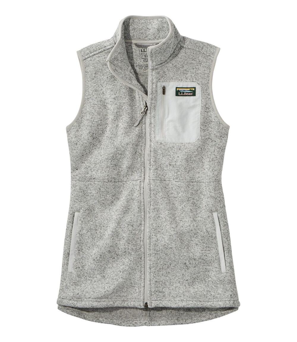 Women's L.L.Bean Sweater Fleece Long Vest - Picture 1 of 6